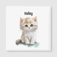 Cute Watercolor Kitten with Blue Eyes Magnet