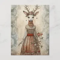 Winter Deer Collage Postcard