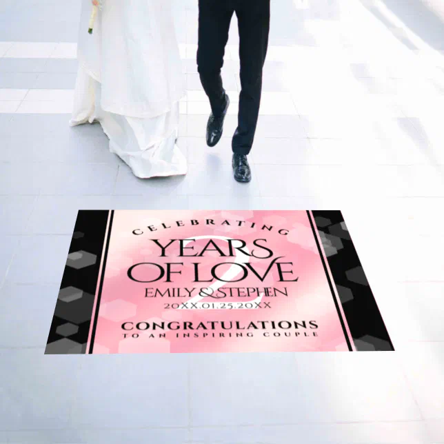 Elegant 2nd Rose Quartz Wedding Anniversary Floor Decals