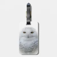 Beautiful, Dreamy and Serene Snowy Owl Luggage Tag