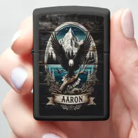 Aaron Eagle Soaring Above Mountain Lake Zippo Lighter