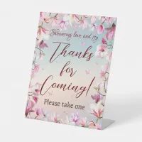 Blossoming Romance - Bridal Shower Thank You Pedestal Sign