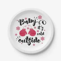 Baby its cold outside cute mittens winter paper plates