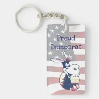 Proud Democrat Political Party Donkey Keychain