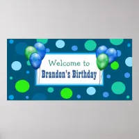 Personalized Birthday Party Banner for Boy Poster