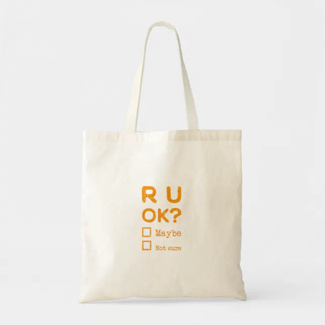 Are you okay? r u ok? tote bag