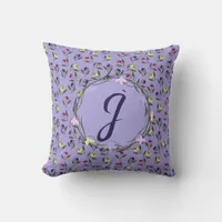 Pretty Pink Purple and Yellow Pansies Throw Pillow