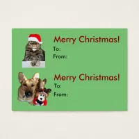 Christmas Cat & Dog Gift Tag/Business Card