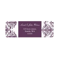 violet damask address lable label