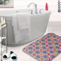 Geometric Kaleidoscope Colorful Boho Patterned Bath Mat