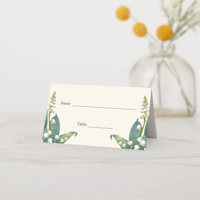 Elegant Lily of the valley Floral Wedding Place Card