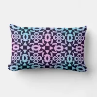 Pink Blue And Black Geometric Pattern  Lumbar Pillow