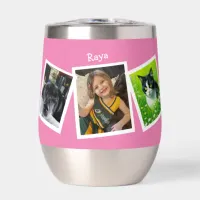 Customized Child's Photo and Name Thermal Wine Tumbler