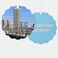 Baltimore's Inner Harbor World Trade Center Photo Ornament Card