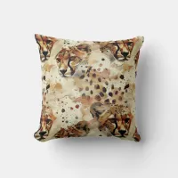 Exotic Reddish Brown Spotted Animal Print  Throw Pillow