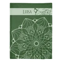 Monochrome Green Mandala Duvet Cover