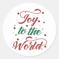 joy to the world classic round sticker