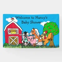 Personalized Baby Shower Farm Animal Themed Banner