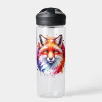 Watercolor Fox Illustration Water Bottle