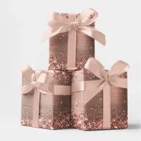 Glittery Rose Gold Ombre Foil Wrapping Paper Sheets