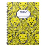 Gahanna Lions Retro Pattern Blue Yellow Spiral  Notebook