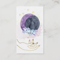 *~* Hand Crystals Moon Sky Cosmos Stars Business Card