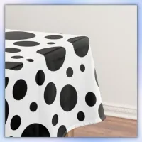 Black Polka Dots on White | Tablecloth