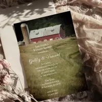 Red Barn and Silo Country Farm Wedding Shower Invitation