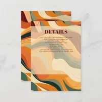 Retro Abstract Earthy Terracotta Orange Wedding Enclosure Card