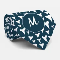 Shark Lover and Marine Biologist Monogram Teeth Neck Tie