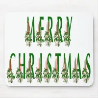 Merry Christmas Candle Font Mouse Pad