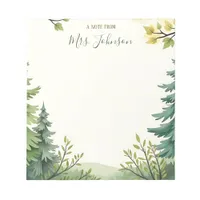  Teacher Gift - Personalized Watercolor Nature Notepad