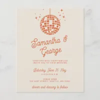 Budget Orange Photo Disco Wedding Invitation