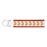 Bright Orange Flowers Wrist Keychain