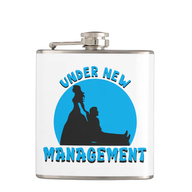 Wedding Cartoon - Under New Management Flask