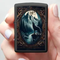 Wolf's Moonlit Howl Zippo Lighter