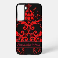 Romantic, Elegant Vintage Red Damask Samsung Galaxy S22+ Case