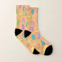 Vintage Peach Macarons and Polka Dots Socks