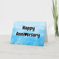 Happy Anniversary Blue and Black Hearts Card