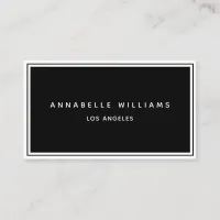 Minimalist Elegant Boutique Black White Business Card