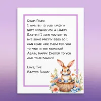 Personalized Happy Easter Bunny Letter