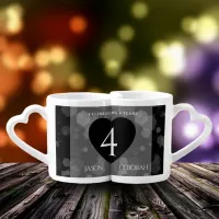 Elegant 4th Linen Wedding Anniversary Celebration Coffee Mug Set