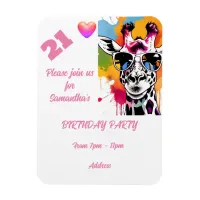 Personalized Photo Postcard Birthday Invitation Magnet