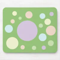 Pastel circles on a green background | mouse pad