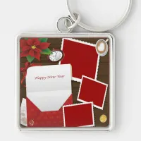 Happy New Year's with Holly Add Photos Keychain