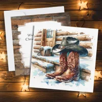 Cowboy Boots on the Front Porch Christmas Card