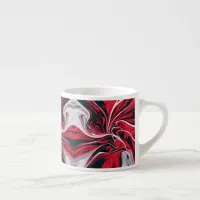 Bold Red, Black & White Marble | Espresso Cup