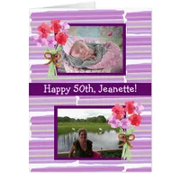 Jumbo Sized Happy Birthday Now and Then Photos Card