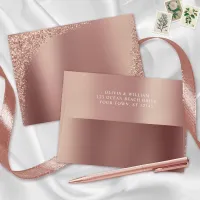 Rose Gold Glitter Wedding Envelope