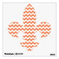 Coral Zigzag Fleur De Lis Wall Decal